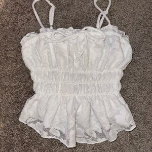 White Lace Sleeveless Top